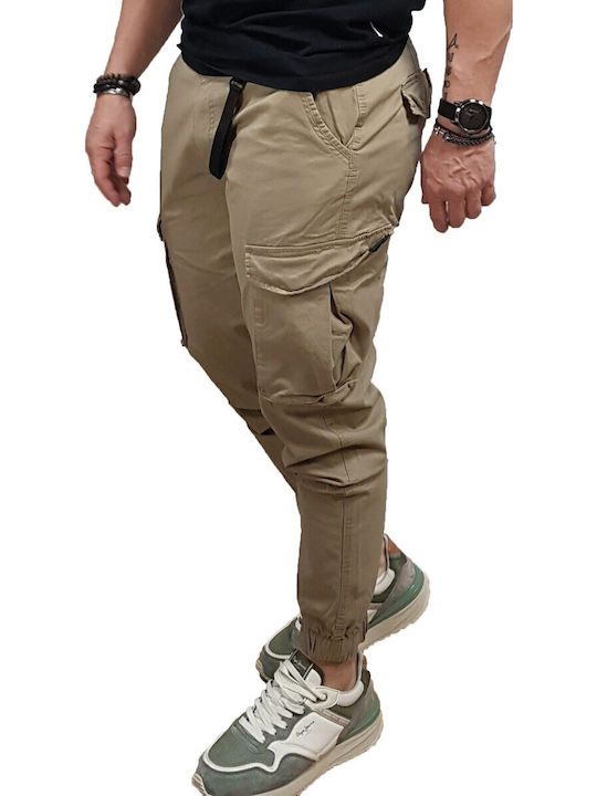 Rebase Παντελόνι Cargo Ελαστικό Agate Beige, Beige
