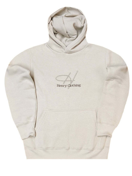 Henry Clothing Φούτερ με Κουκούλα Μπεζ 3750