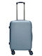 Cabin Hard Light Blue Travel Suitcase with 4 Wheels Height 55cm