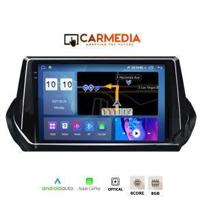 Carmedia Ηχοσύστημα Αυτοκινήτου για Peugeot 2008 2020 (Bluetooth/USB/WiFi/GPS/Apple-Carplay/Android-Auto) με Οθόνη Αφής 9"
