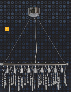 Gallis Pendant Light Silver Rail with Socket G4 80x20x13cm
