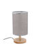 Keskor Wood Table Lamp for Socket E27 with Gray Shade