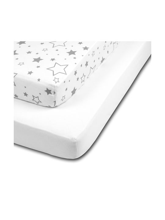 Kidizi Seturi de cearșafuri pentru bebeluși Pentru Patut Bumbac cu Cauciuc Albe 60x120buc 2buc