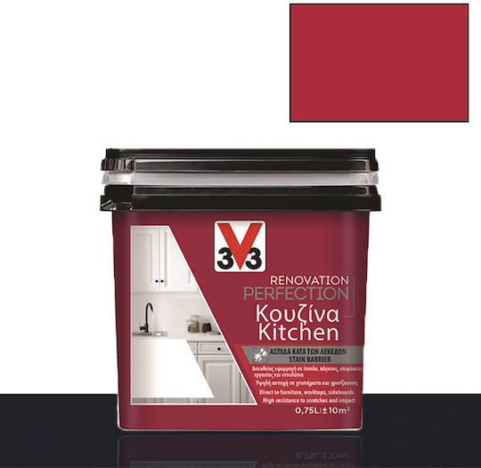 V33 Renovation Perfection Kitchen Цвят на кредата Червен 750мл 119177