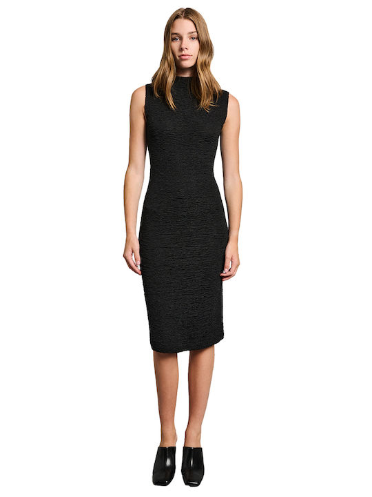Sommer Midi Damenkleid Schwarz