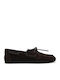 Leather Women's Moccasins in Brown Color