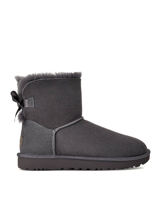 Bailey Bow Mini II Women's Ankle Boots with Fur Obsidian