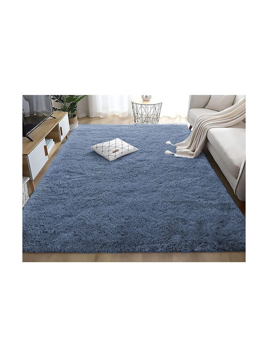 Fluffie Правоъгълен Син Килим 200x290см