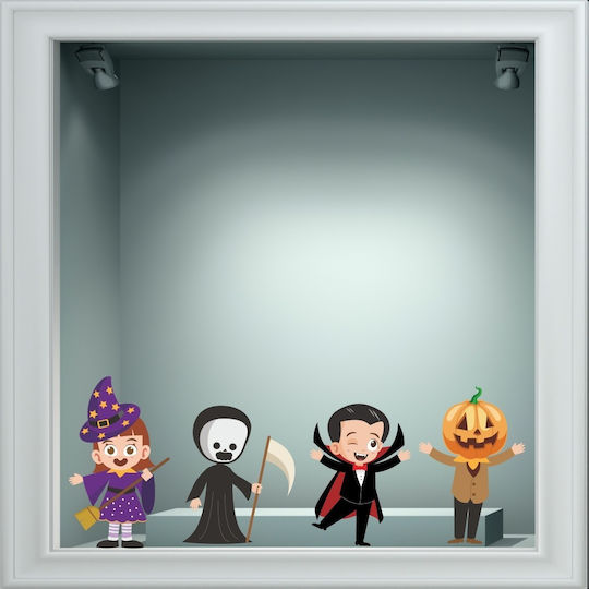 Αυτοκόλλητο Βιτρίνας - Halloween 03 (σετ 4 Φιγούρες) - 50cm X 32cm