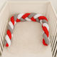 Crib Bumpers Braided Inside White, Gray, Red