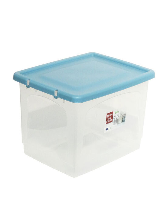 Viomes Plastic Storage Box with Wheels and Lid Blue 39x30x28cm 1pcs