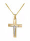 Herren Gold Kreuz 14K mit dem Gekreuzigten mit Kette