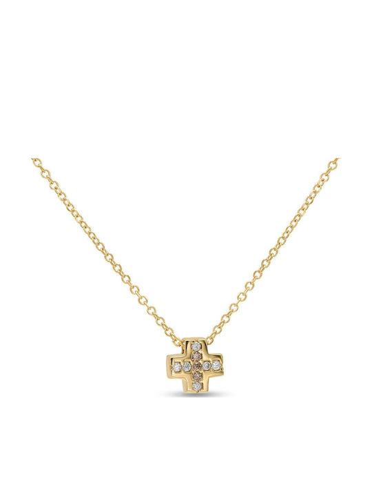 Psomas Damen Gold Kreuz 14K mit Kette