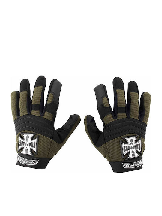 West Coast Choppers Pay Up Suckers Men's Gloves Olive / Black West Coast Choppers Pay Up Suckers Men's Gloves Olive / Black