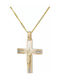 Men's Gold Cross 14K with the Crucified with Chain