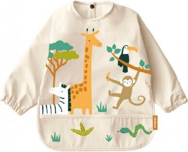 Miniland Waterproof Coverall Fabric with Button, Pocket & Sleeves Multicolored