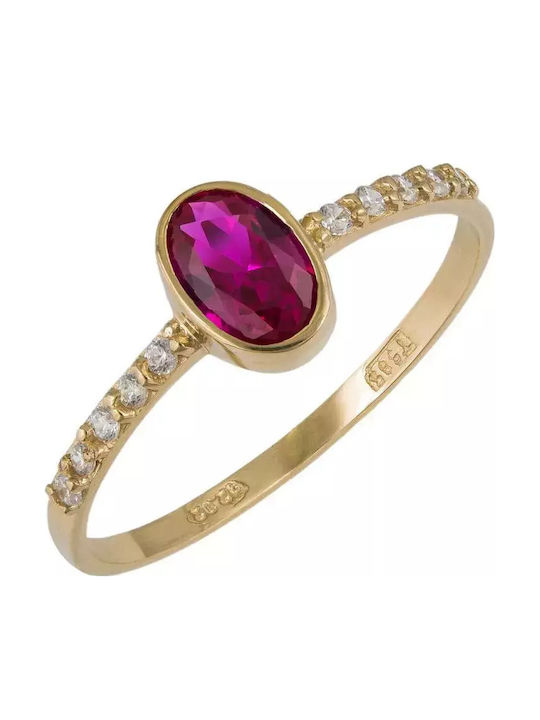 Ring with Zircon made of Gold 14K