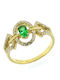 Psomas Ring with Zircon made of Gold 14K