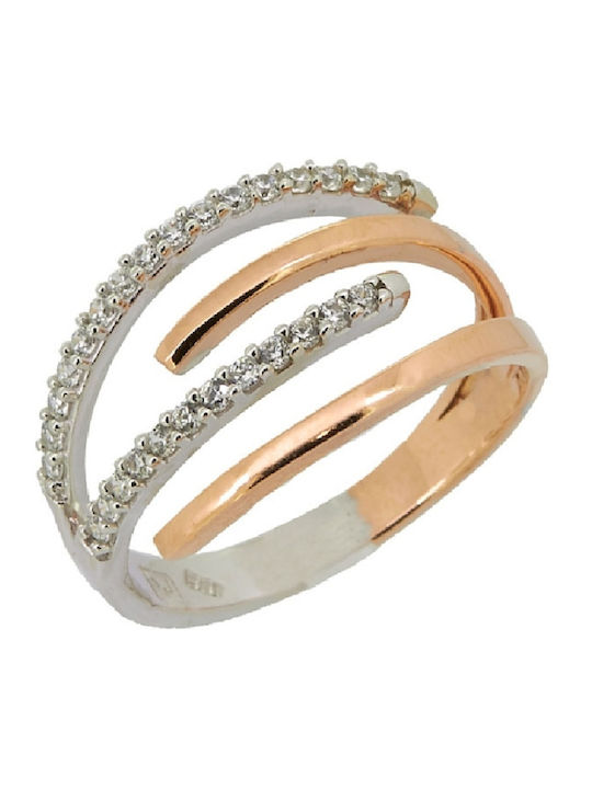 Psomas Damen Ring mit Zirkonia aus Roségold 14K