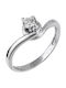 Single Stone Ring in White Gold 18K with Diamond