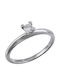Single Stone Ring in 18K White Gold with Diamond