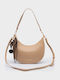 Fabela Beige Light Γυναικεία Τσάντα Ώμου Χρυσή