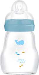 Mam Glass Baby Bottle with Silicone Teat for 0+ Months Whale 170ml