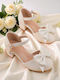 Kids Leather Ballerinas with Hoop & Loop Closure White