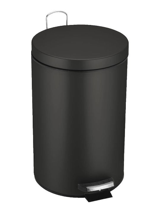 Happy House Mülleimer aus Inox mit Pedal Schwarz 12l