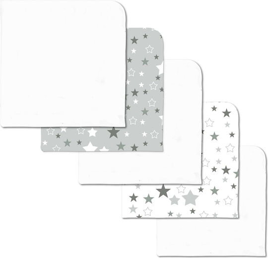 Kidizi Decke Wickeltücher für Kinderzimmer Baumwolle Gray 78x78cm 5Stück