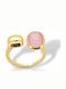 Mentzos Ring with Stones made of Silver Gold Plated
