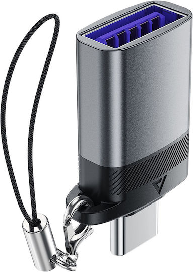 Acefast Converter USB-C male to USB-A female Gray 1pcs