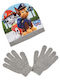 Kids Beanie Set with Gloves Knitted Gray
