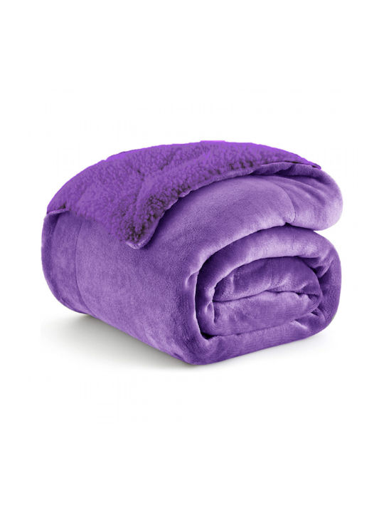 Sherpa Κουβέρτα Sherpa Υπέρδιπλη 220x240εκ. Purple