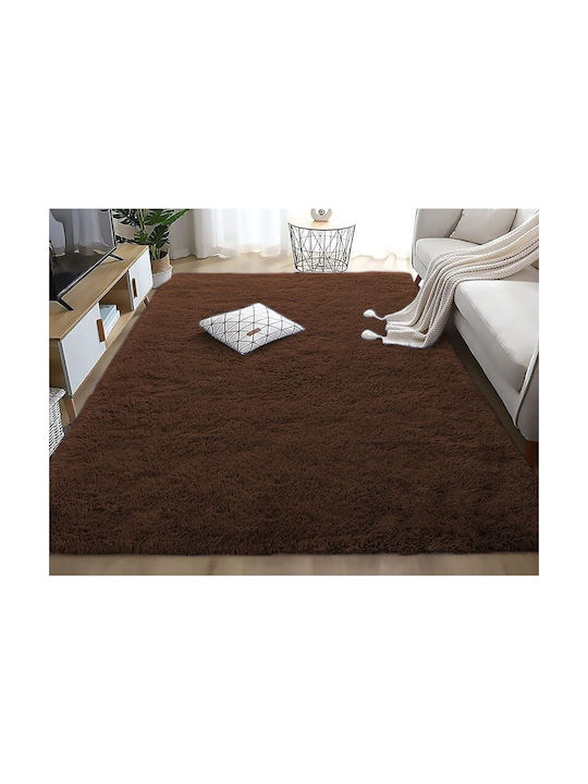 Fluffie Αντιολισθητικό Χαλί Διάδρομος Καφέ 80x1...
