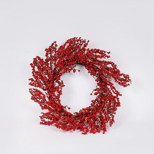 Στεφανι Κοκκινα Σαμπανι Berries 40cm