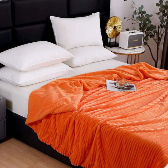 Ehome Κουβέρτα Sherpa Υπέρδιπλη 220x240εκ. Πορτοκαλί