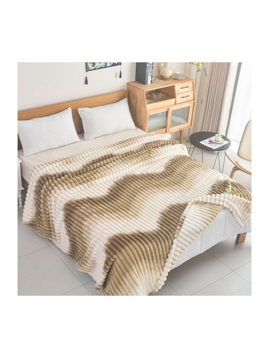 My Home Luxury Κουβέρτα Fleece Υπέρδιπλη 220x240εκ. Εκρού - Μπεζ