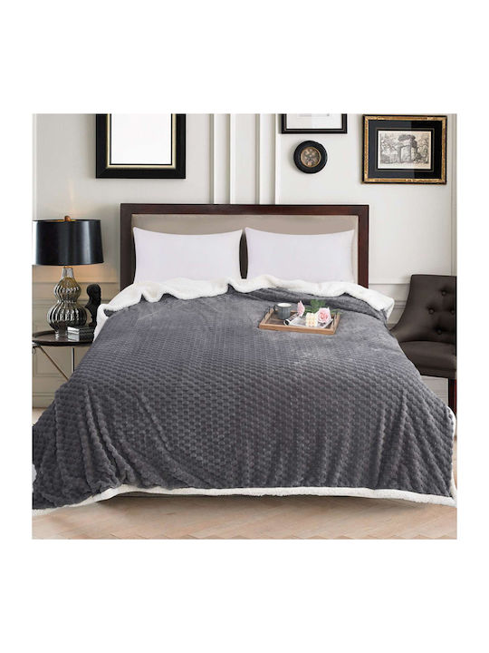 SpitiBazaar Blanket Furry Queen 220x240cm Dark Grey