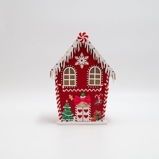 Eurolamp Red Candy Illuminated Paper House 15x10.5x21.5cm