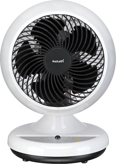 Nakassi Επιτραπέζιος Ανεμιστήρας 45W με Τηλεχειριστήριο Λευκός