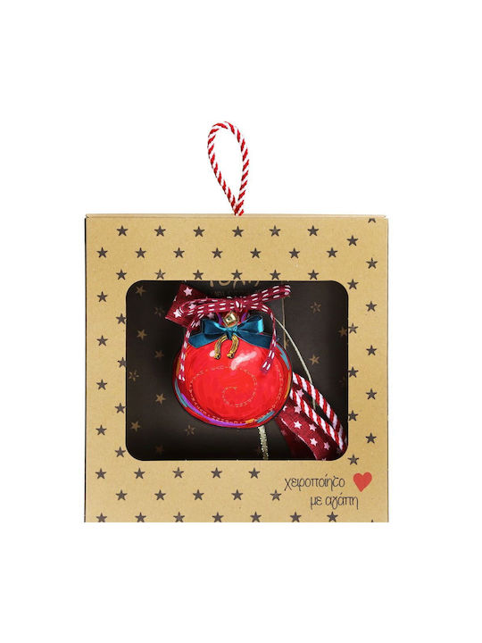 Synchronia Hanging Lucky Charm Horseshoe Red made of Wood 18x18cm 1pcs