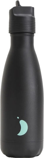 Chilly's Recyclable Thermos Bottle Plastic Stainless Steel BPA Free 350ml Kids Jet Black