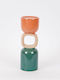 Set of Candle Holders Ceramic in Orange Color 9x9x26cm 2pcs