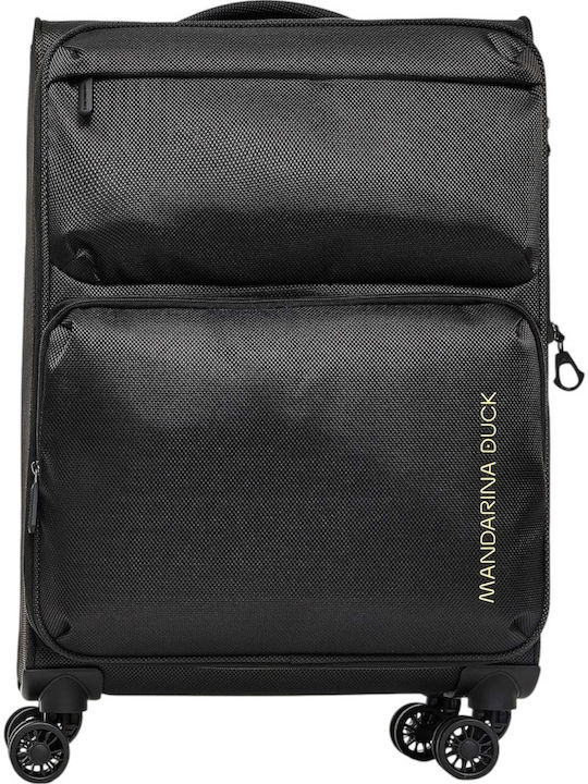 Mandarina Duck Logoduck Μεσαία Βαλίτσα Ταξιδίου Υφασμάτινη Black με 4 Ρόδες Ύψους 67εκ.