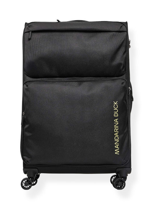 Mandarina Duck Zephyr Μεγάλη Βαλίτσα Ταξιδίου Υφασμάτινη Black με 4 Ρόδες Ύψους 78εκ.