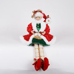 Harlequin Red Cape Green Costume 61cm