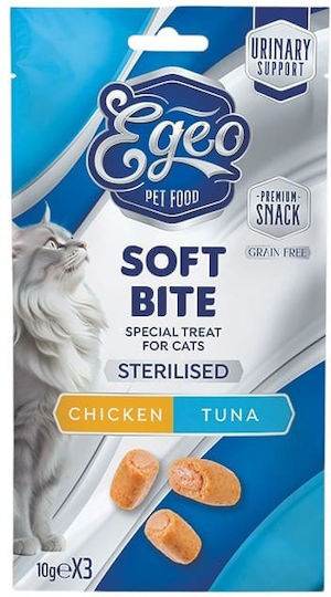 Egeo Cat Soft Bites Sterilisierte Huhn & Thunfisch 3x10g
