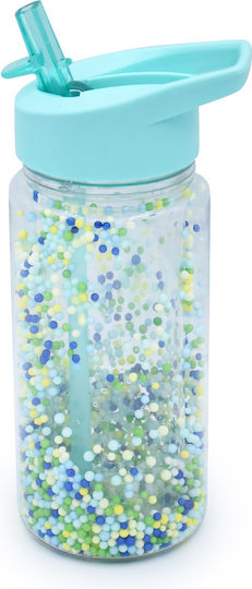 Melii Sticlă Pentru Copii Din Plastic Cu Pai Albastră 300ml