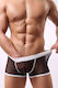 Merry See Sexy Herren Boxer Transparenz Weiße Details Schwarz